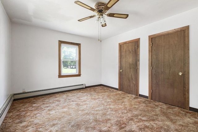 10 Hazel Plz, Uxbridge, MA 01569 - unfurnished bedroom with carpet floors, two closets, baseboard heating, and baseboards