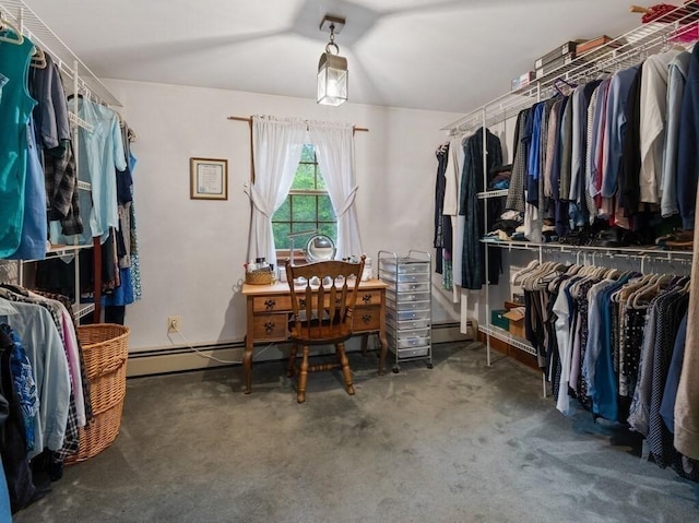 58 Fitzpatrick Rd, Grafton, MA 01519 - walk in closet featuring carpet and a baseboard heating unit