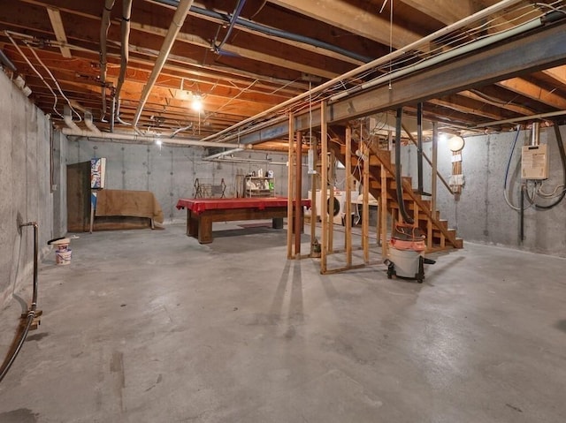 58 Fitzpatrick Rd, Grafton, MA 01519 - unfinished below grade area with washer / clothes dryer and stairway