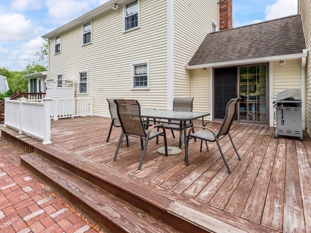 58 Fitzpatrick Rd, Grafton, MA 01519 - wooden terrace with grilling area and outdoor dining space