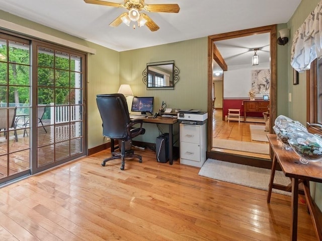 58 Fitzpatrick Rd, Grafton, MA 01519 - office space with hardwood / wood-style flooring and a ceiling fan