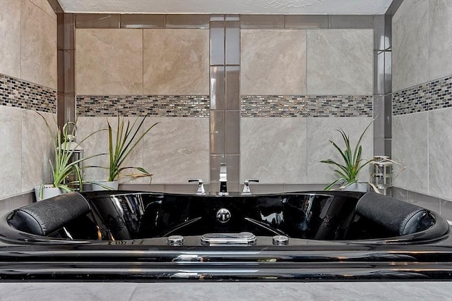 interior details featuring a freestanding tub
