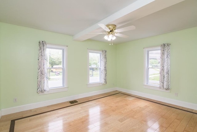 28 River St, Erving, MA 01344 - unfurnished room featuring hardwood / wood-style flooring, baseboards, and a ceiling fan
