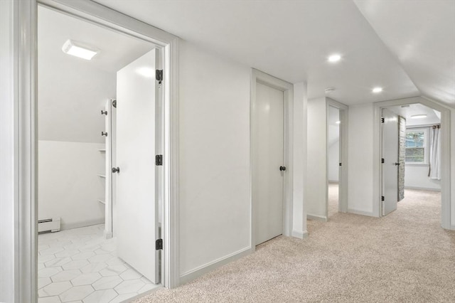 20 Marjorie Rd, Wilmington, MA 01887 - hallway featuring baseboard heating, recessed lighting, and carpet