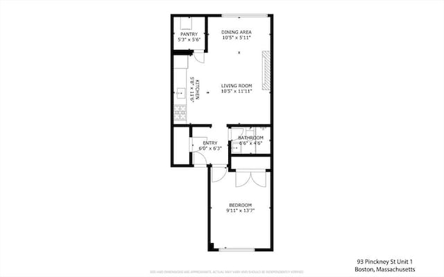 93 Pinckney Unit 1, Boston, MA 02114 - property floor plan