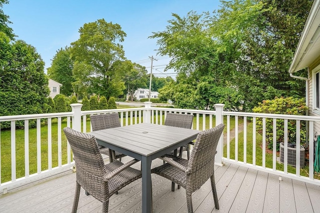 177 Elm St, Andover, MA 01810 - deck with outdoor dining space and a yard