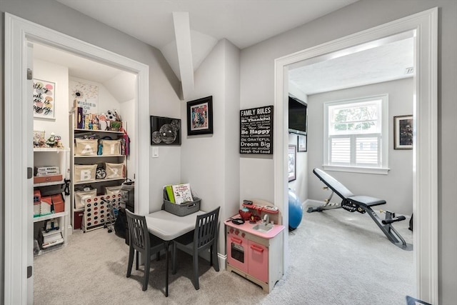 41 Old Main Rd Unit 3A, Falmouth, MA 02556 - recreation room featuring carpet floors and lofted ceiling