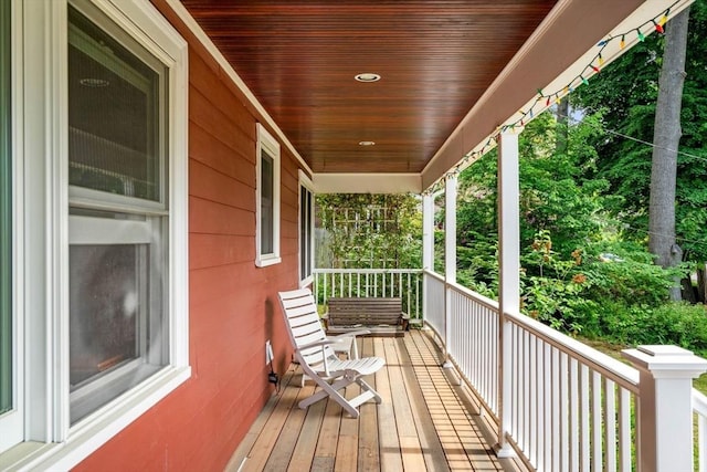 wooden deck featuring a porch