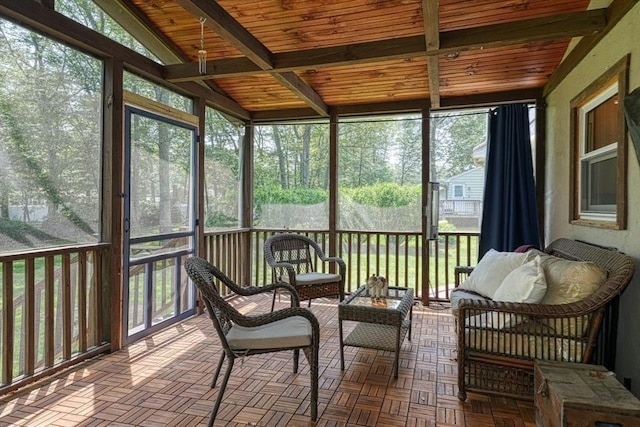 10 Laurel Ln, Bellingham, MA 02019 - sunroom featuring healthy amount of natural light and beam ceiling