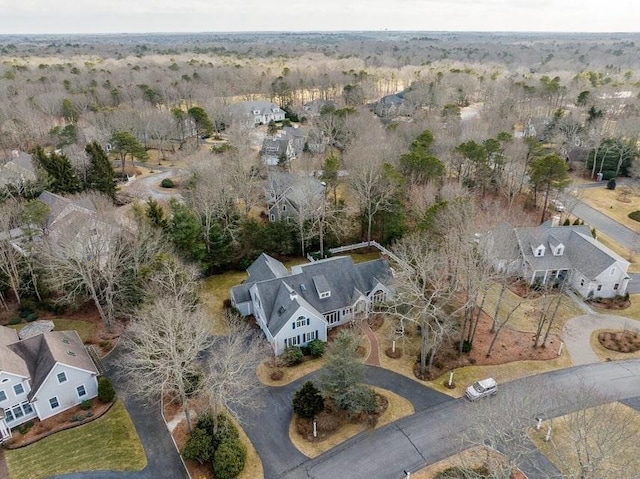 bird's eye view featuring a forest view