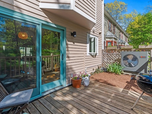 deck featuring ac unit