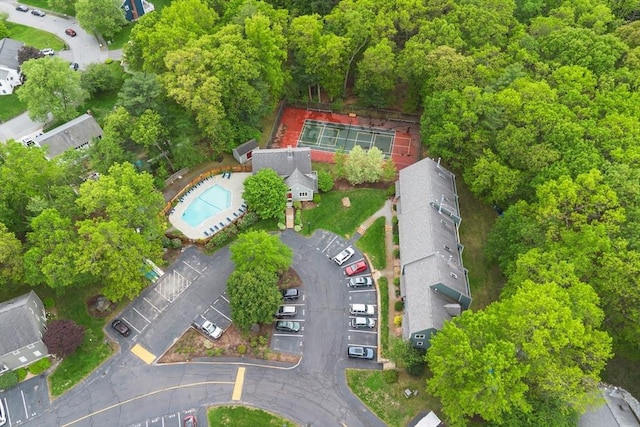 16 Deer Path Unit 1, Maynard, MA 01754 - aerial view of property's location with a pool