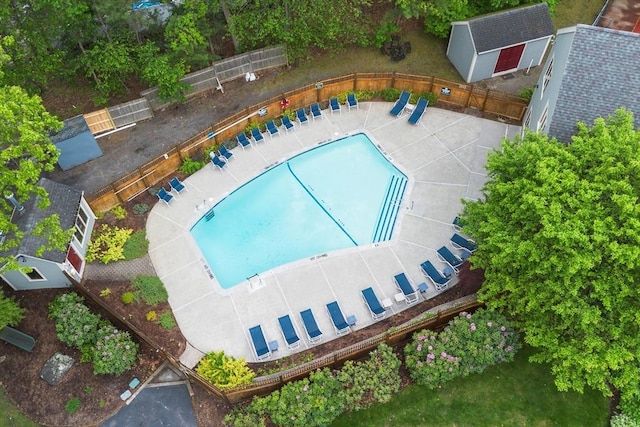 16 Deer Path Unit 1, Maynard, MA 01754 - drone / aerial view of a pool area