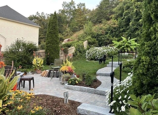 exterior space featuring a patio and fence