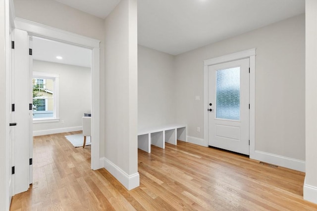 89 Wildwood St, Winchester, MA 01890 - mudroom featuring light wood-type flooring and baseboards