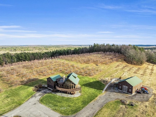 bird's eye view with a rural view