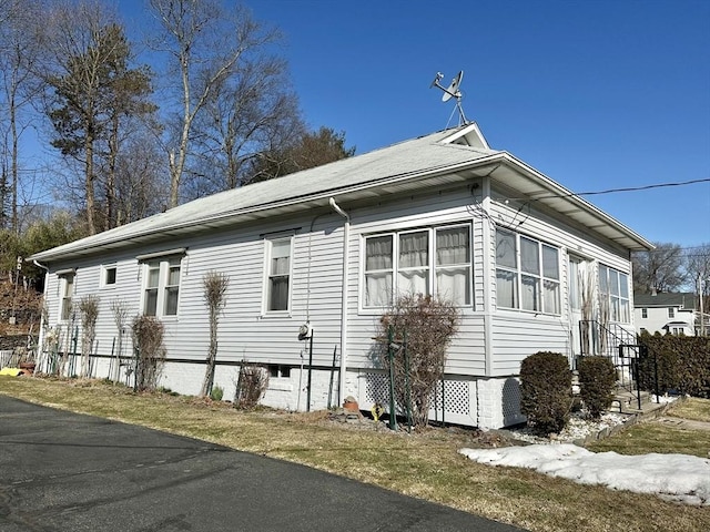 view of home's exterior featuring entry steps