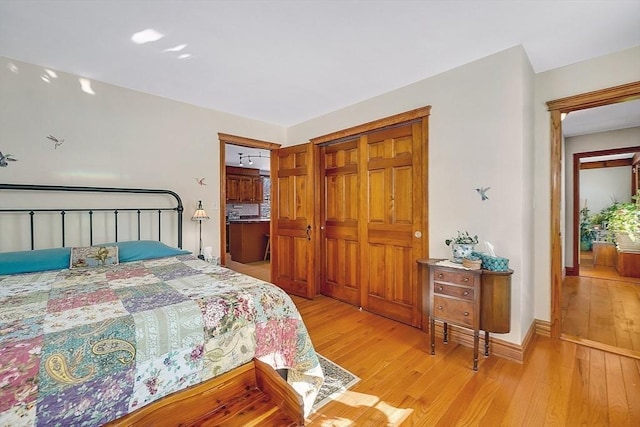 bedroom featuring light hardwood / wood-style flooring