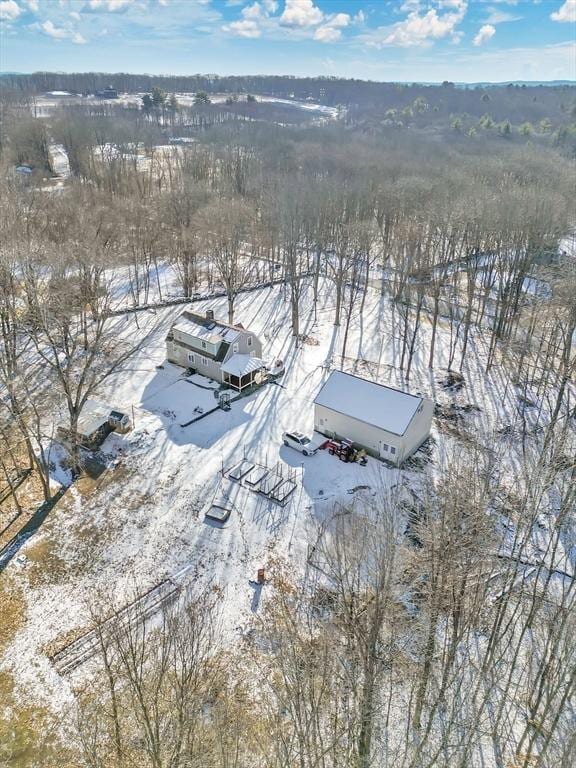 view of snowy aerial view