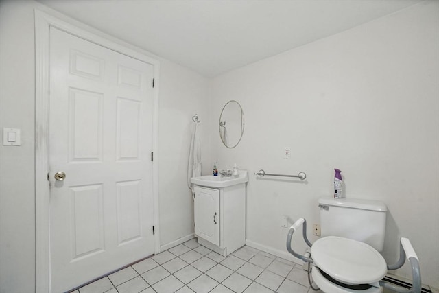 20 Tarleton Rd, Boston, MA 02132 - bathroom with vanity, tile patterned floors, toilet, and baseboards