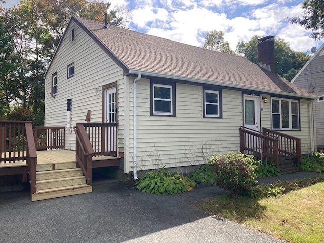 view of front facade with a deck