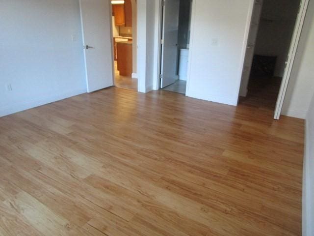 unfurnished room with light wood-type flooring