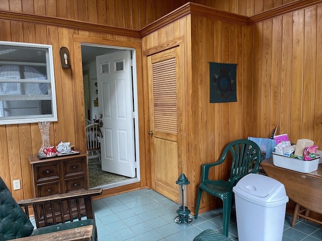57 Harrington St, Falmouth, MA 02536 - living area featuring wooden walls and tile patterned floors