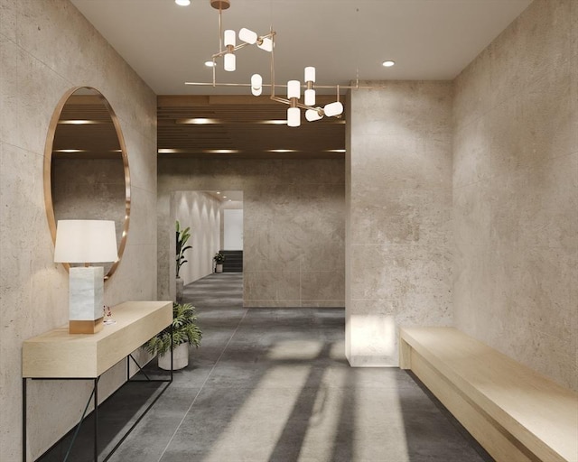 community lobby featuring recessed lighting