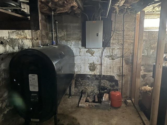 925 Washington St, Weymouth, MA 02189 - utility room with oil tank and electric panel