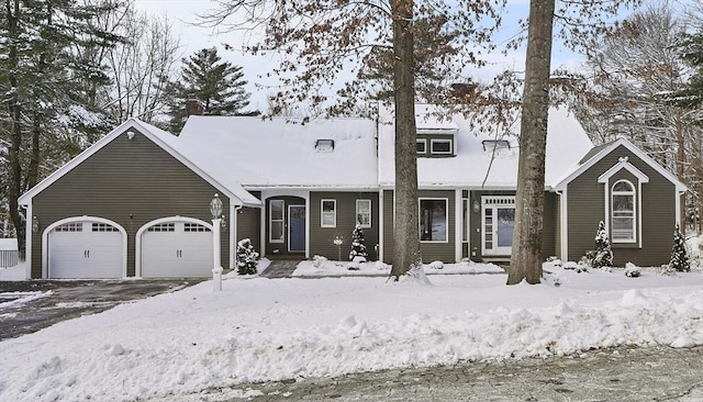 view of front of house with a garage