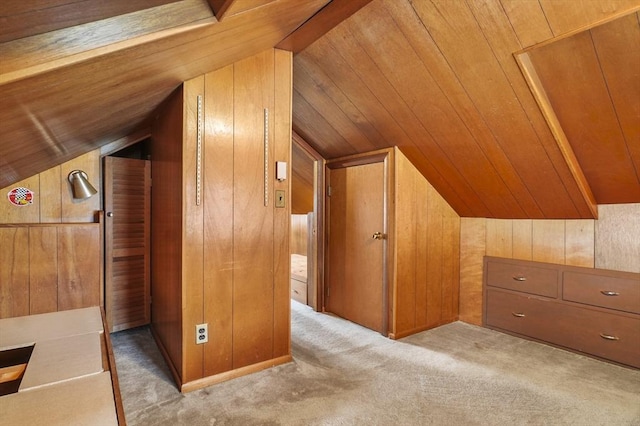 14 Lyman Ter, Waltham, MA 02452 - bonus room featuring vaulted ceiling, carpet floors, wood ceiling, and wood walls