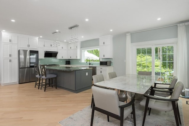 6 Fallon Cir, Braintree, MA 02184 - dining space featuring light wood-style flooring and recessed lighting