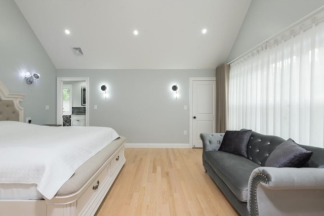 6 Fallon Cir, Braintree, MA 02184 - bedroom with lofted ceiling, light wood-type flooring, baseboards, and recessed lighting
