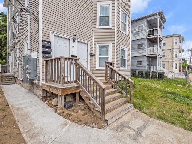 15-17 W Chestnut St, Brockton, MA 02301 - property entrance featuring a yard