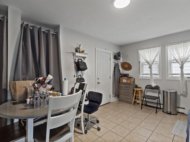15-17 W Chestnut St, Brockton, MA 02301 - home office with light tile patterned flooring and a baseboard heating unit