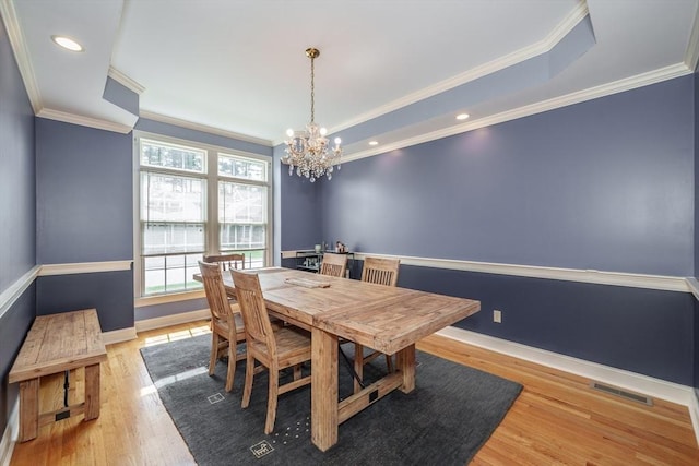 97 High Pine Cir Unit 97, Wilbraham, MA 01095 - dining room with a chandelier, light wood-style floors, crown molding, baseboards, and recessed lighting
