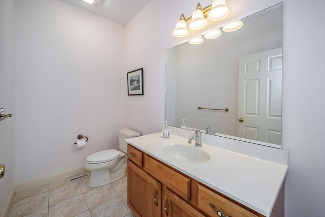 97 High Pine Cir Unit 97, Wilbraham, MA 01095 - bathroom with vanity, toilet, baseboards, and tile patterned flooring