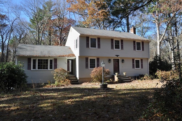 colonial house with a chimney