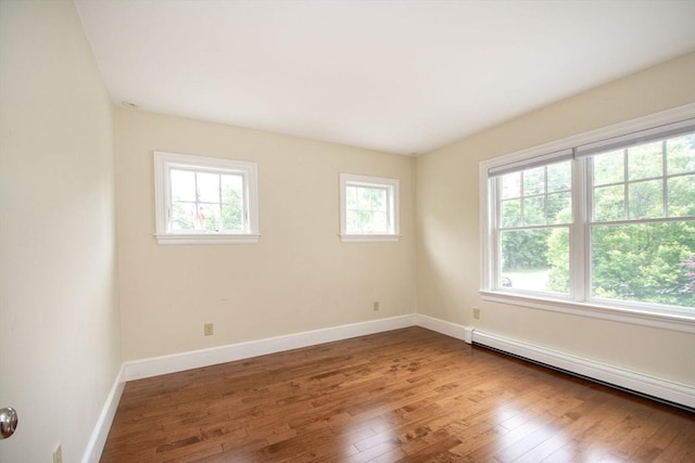 265 King St, Cohasset, MA 02025 - empty room with a baseboard heating unit and hardwood / wood-style flooring