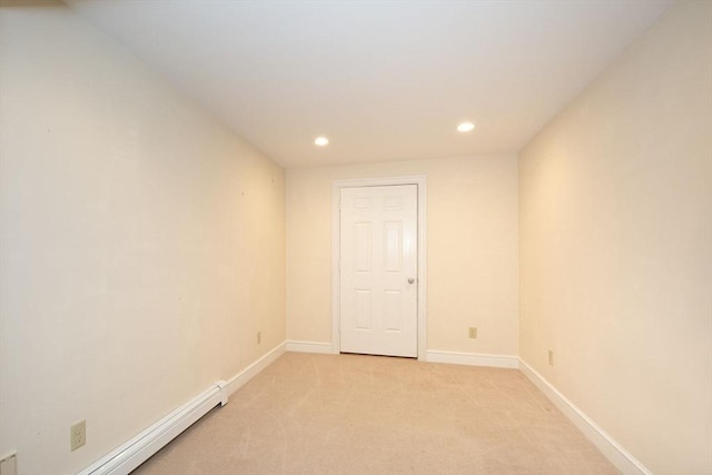 265 King St, Cohasset, MA 02025 - unfurnished room featuring recessed lighting, a baseboard radiator, and light carpet