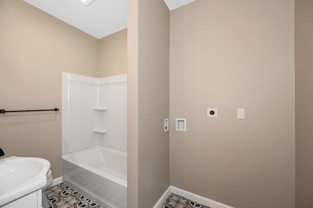 11-13 Read St, Lowell, MA 01850 - full bathroom featuring baseboards,  shower combination, tile patterned floors, and vanity