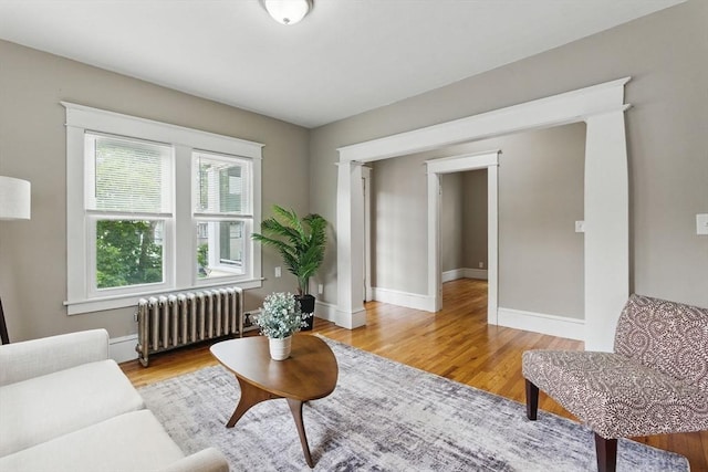 31-33 Beauchamp St, Springfield, MA 01107 - living area with radiator, light wood-style floors, and baseboards