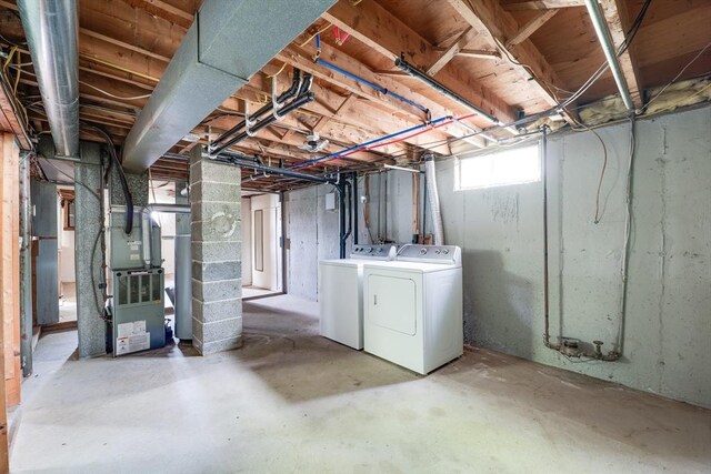 24 Harwich Rd, East Longmeadow, MA 01028 - basement featuring separate washer and dryer and heating unit