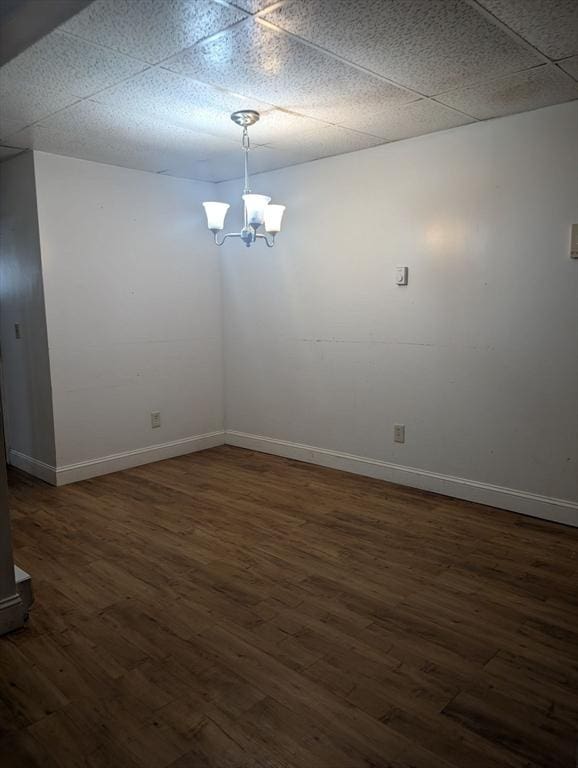 300 Smithfield Rd Unit 2-2, North Providence, RI 02904 - empty room featuring baseboards, a chandelier, and dark wood-style flooring