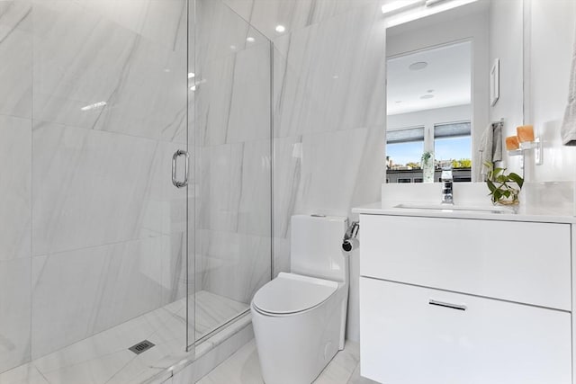 340 W 2nd St Unit 23, Boston, MA 02127 - full bath with a marble finish shower, toilet, and vanity