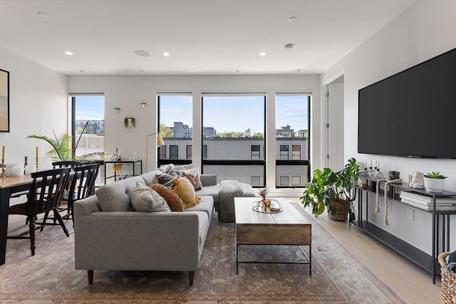 340 W 2nd St Unit 23, Boston, MA 02127 - living room with wood finished floors and recessed lighting