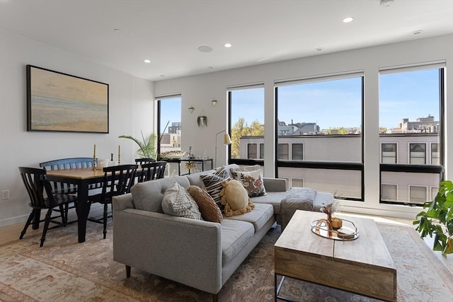 340 W 2nd St Unit 23, Boston, MA 02127 - living room featuring recessed lighting and baseboards