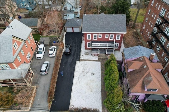 drone / aerial view with a residential view