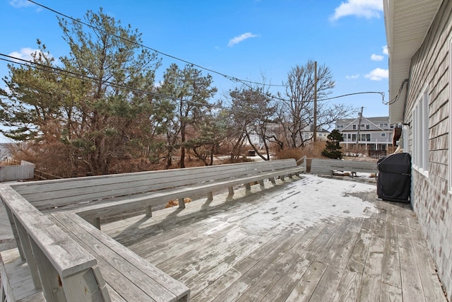 deck featuring grilling area