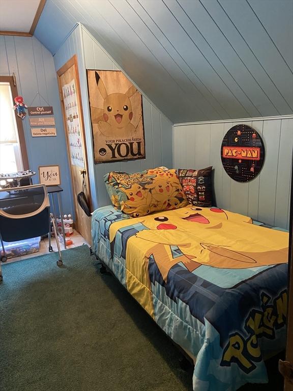 27 Springvale Ave, Lynn, MA 01904 - carpeted bedroom with lofted ceiling